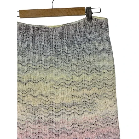 Missoni Womens Pencil Skirt 42 (Medium) Knit Zig Zag Ombre Stretch Vintage - Picture 2 of 9